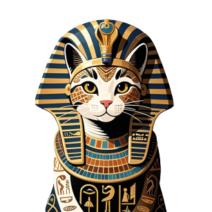 埃及神秘法老猫_T恤图案