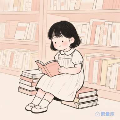 T恤印花图案：看书的女孩
