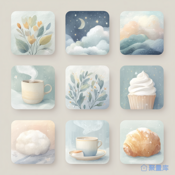 治愈系插画风图标集 |头像&贴纸&| 冰箱贴&素材套装