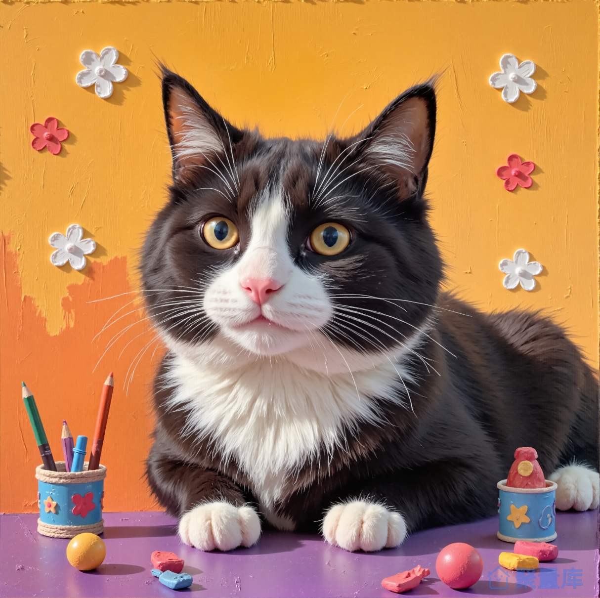 油画猫猫画家