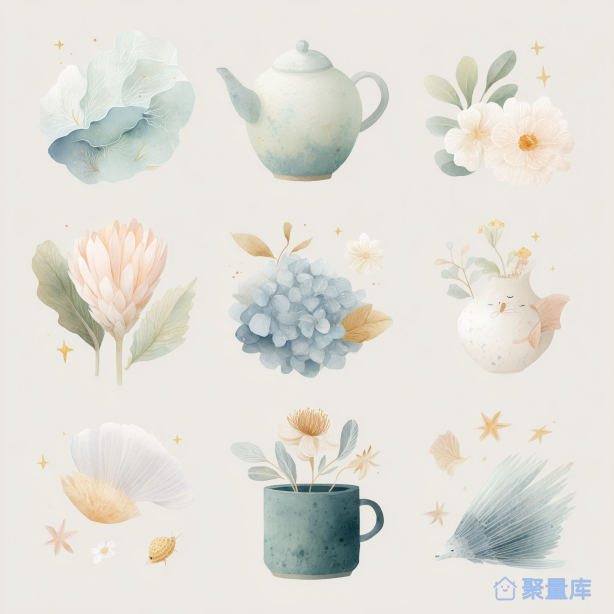 治愈系插画风图标集 |头像&装饰画&| 冰箱贴&素材套装