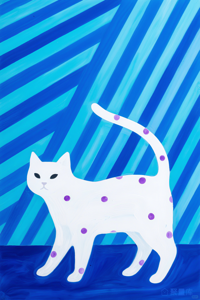 蓝色条纹的斑点猫
