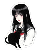 女孩与黑猫