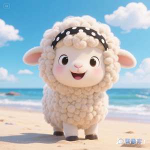 海边开心小羊