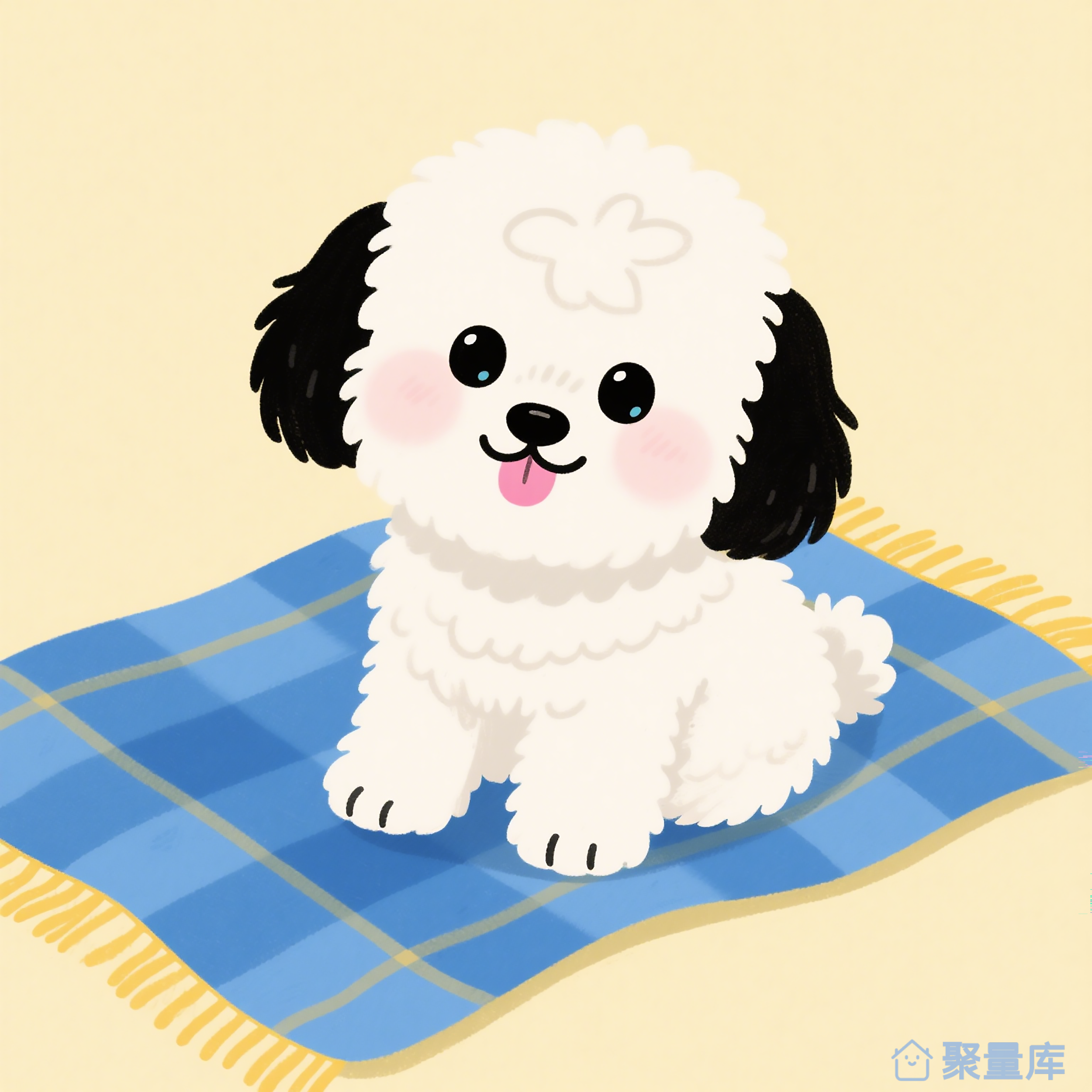 可爱萌萌哒小狗图案鼠标垫T恤通用插画