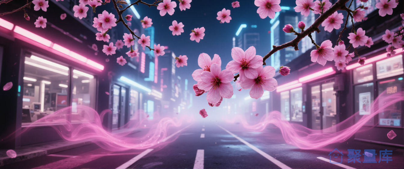 樱花大道粉红霓虹