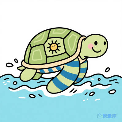 T恤印花:乌龟戏水