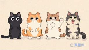 可爱猫咪排排队