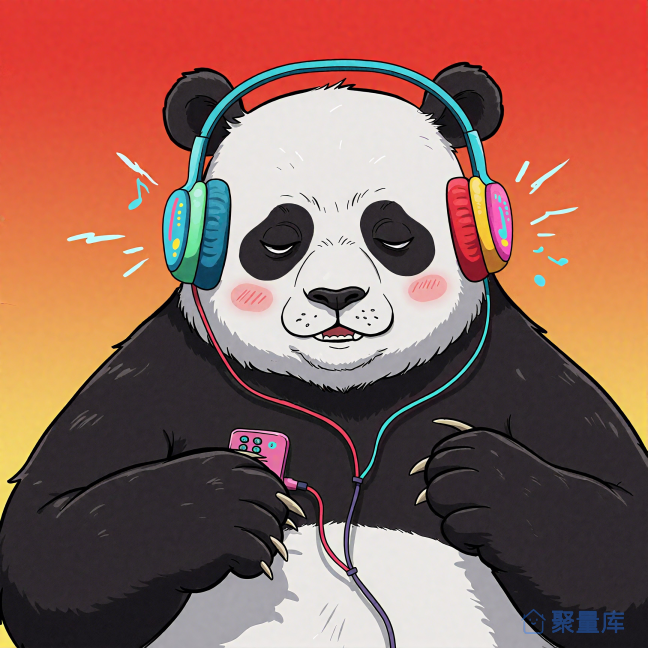 音乐潮熊猫--T恤印花图案/抱枕/马克杯