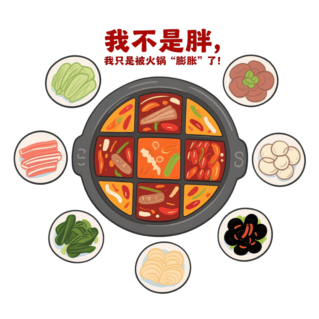 高清免扣 T恤印花图案 可爱卡通火锅插画 壁纸 手机壳 鼠标垫