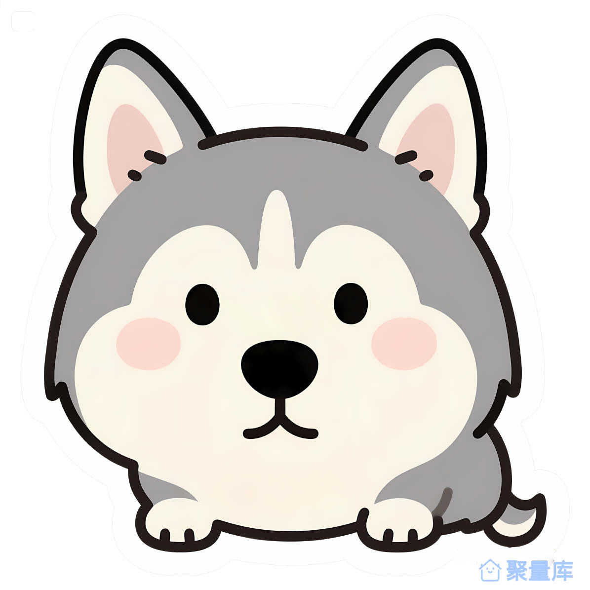 马克杯印花/呆萌的二哈免扣