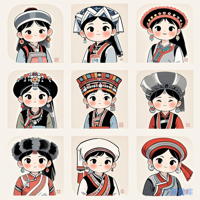 表情包民族萌娃服饰图鉴