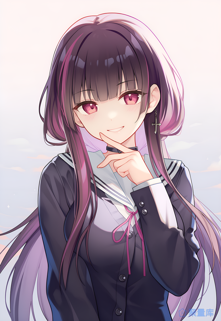 紫发坏笑二次元美少女