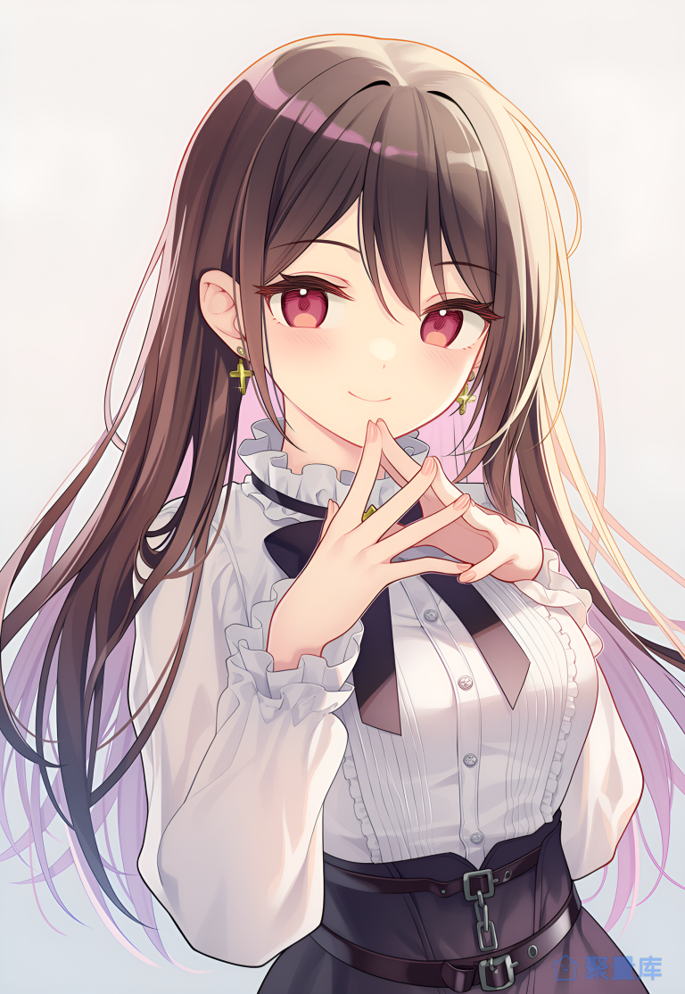 长发羞涩二次元美少女