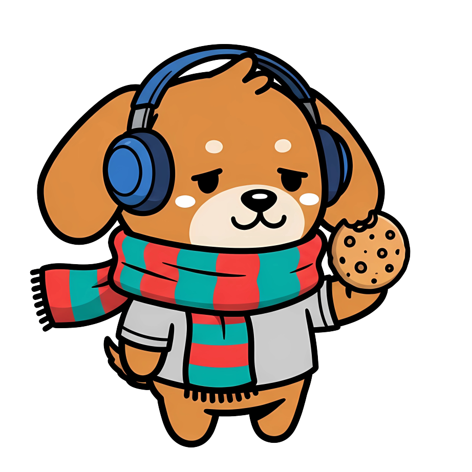 音乐美食萌犬--免抠T恤印花图案/表情包/钥匙扣