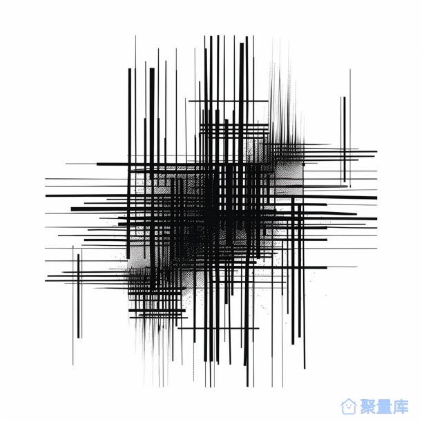 T恤印花图案：黑白线条交织