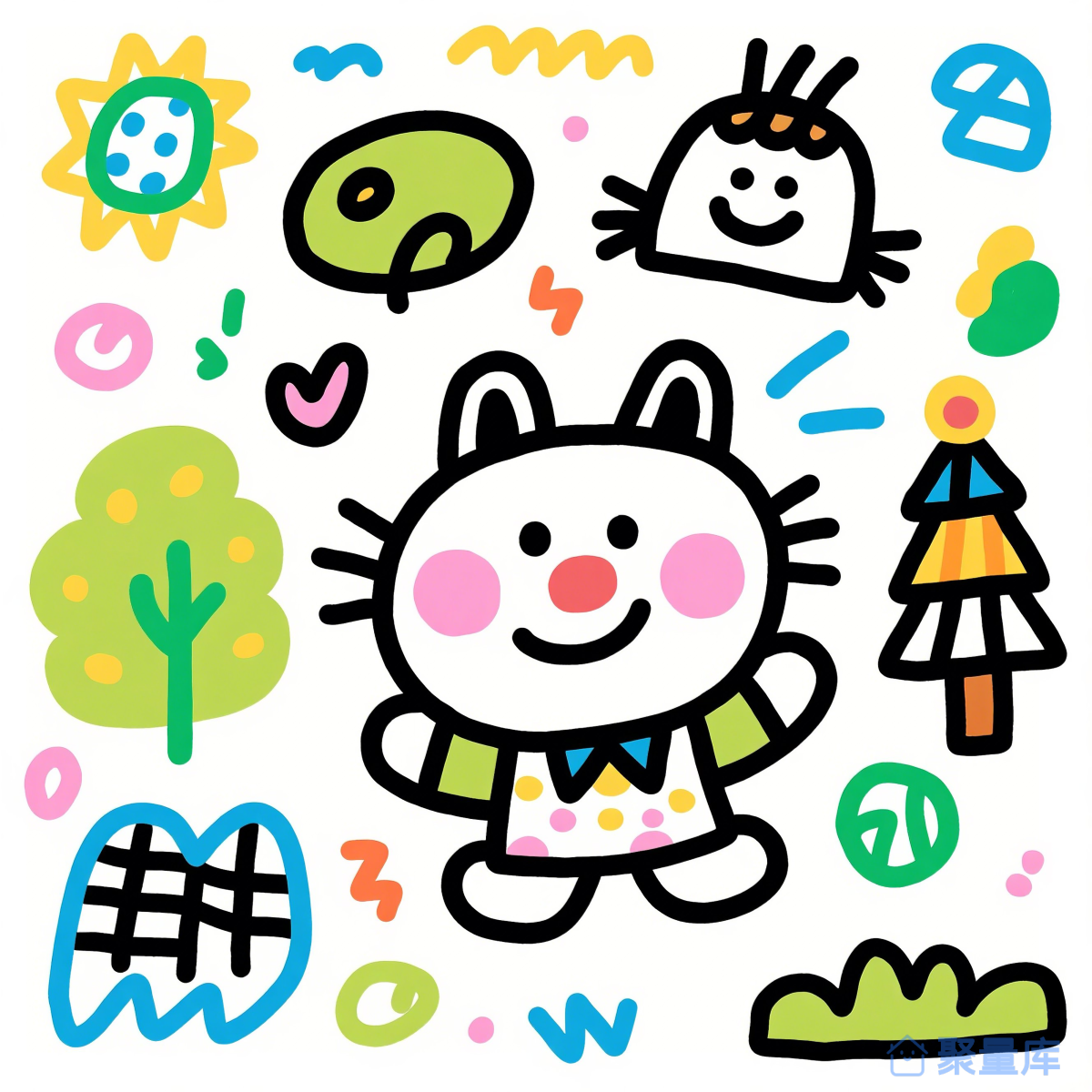 童趣绘画猫咪