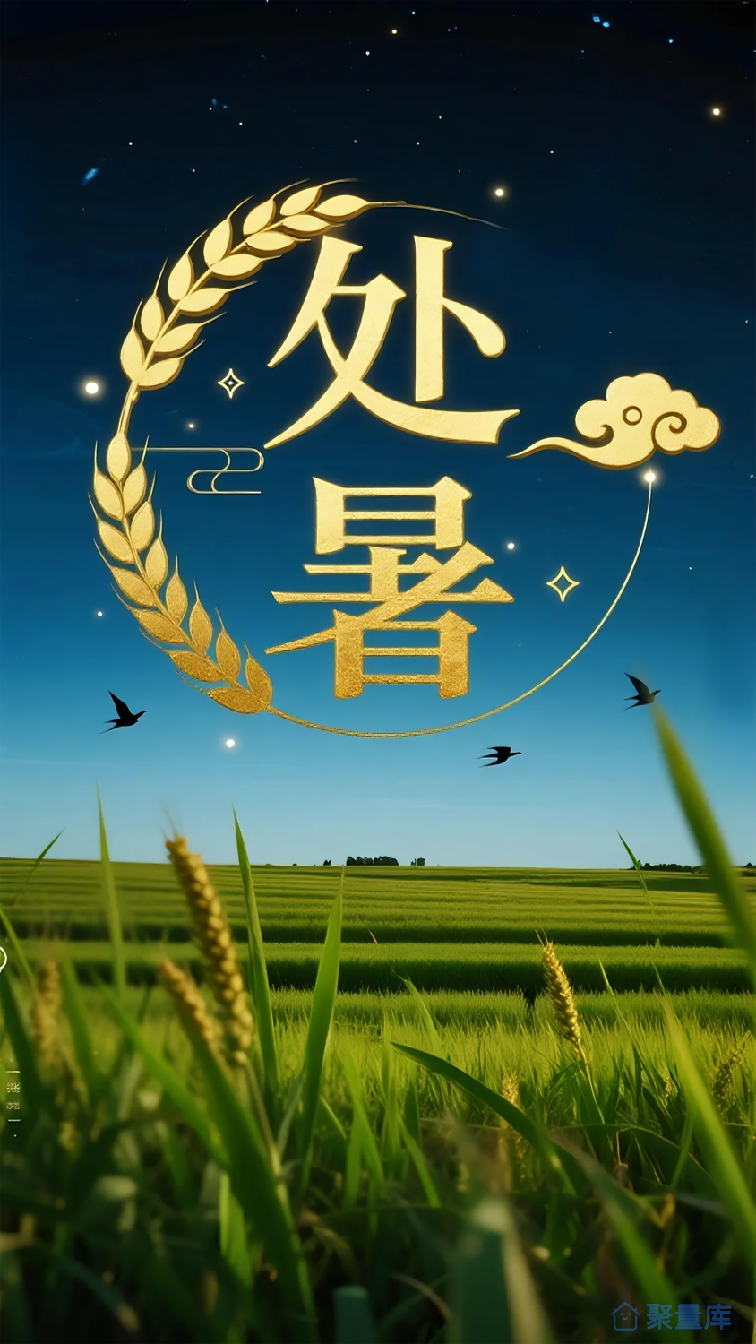 处暑夜晚田野海报