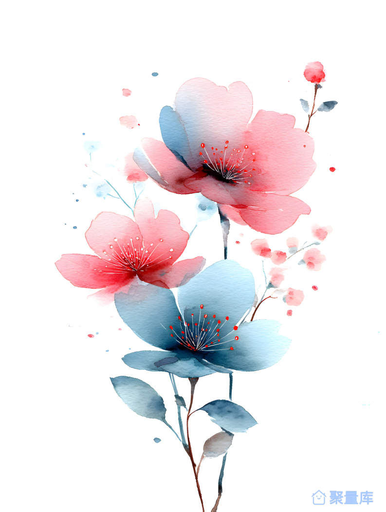 水彩花