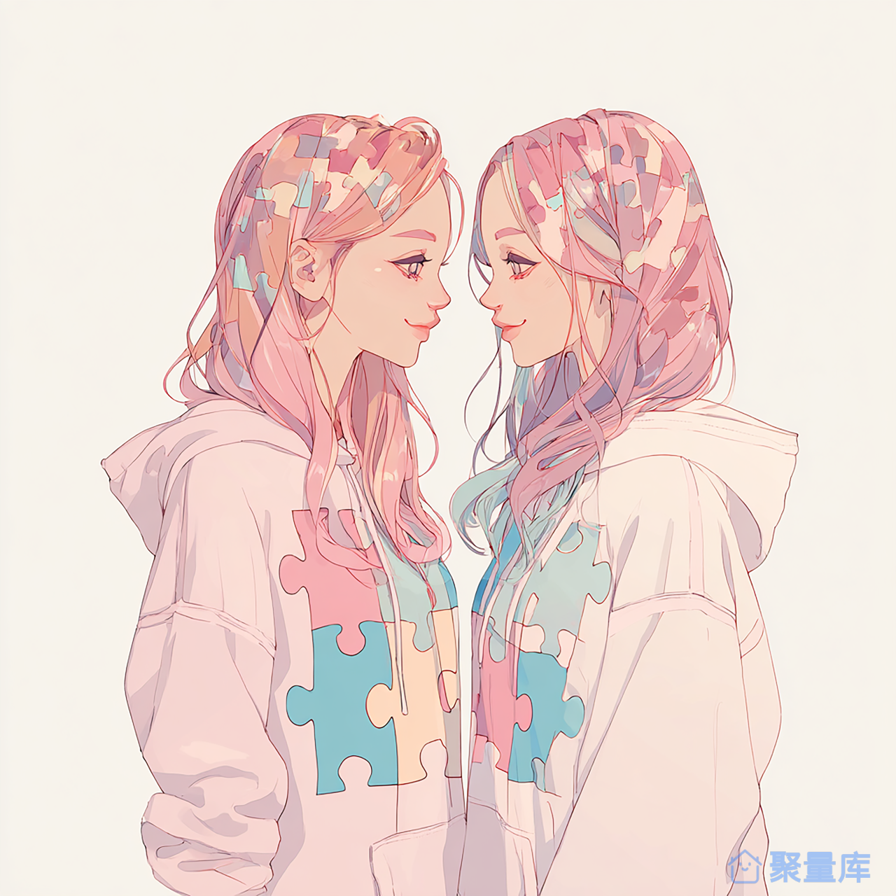 拼图糖色闺蜜头像