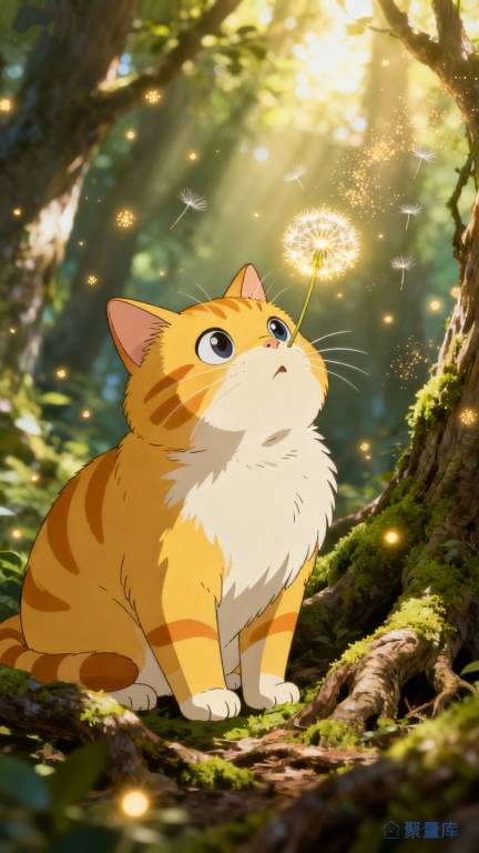 森林里的橘猫
