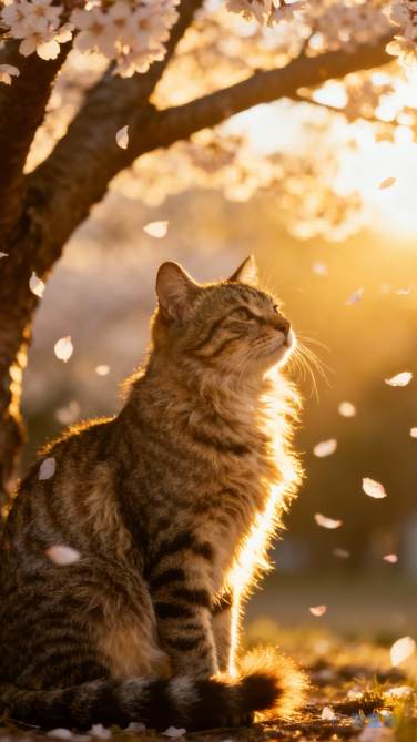 阳光下的狸花猫咪