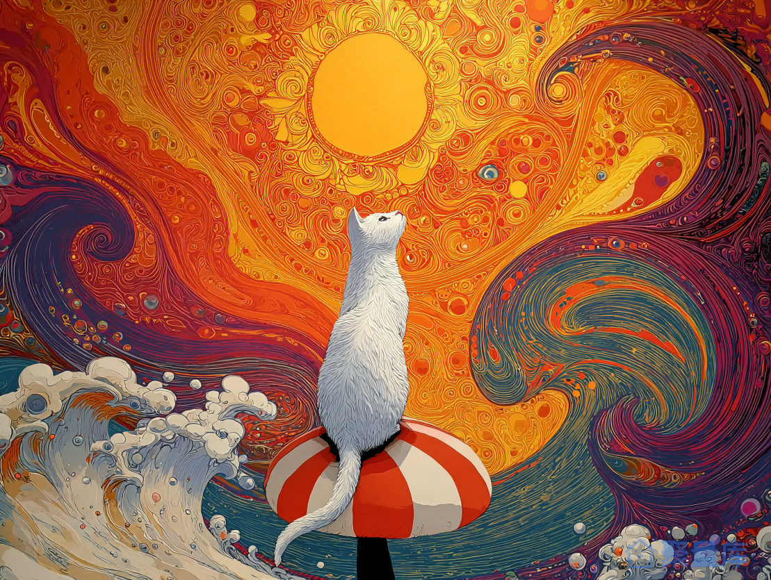 猫 日空 手绘风
