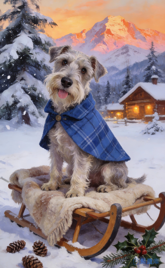 瑞雪中的萌犬