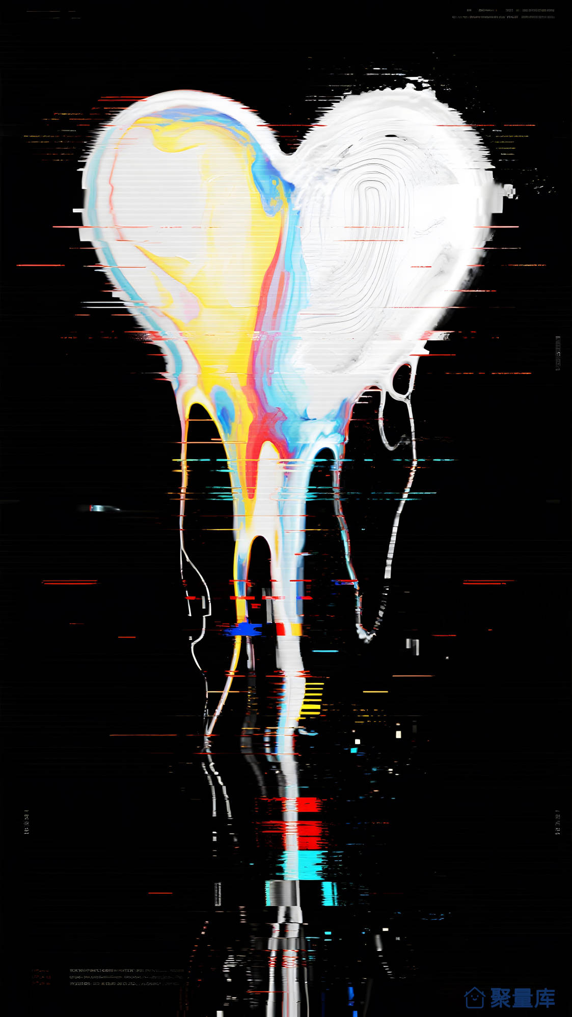 编码艺术 故障艺术 爱心 插画
