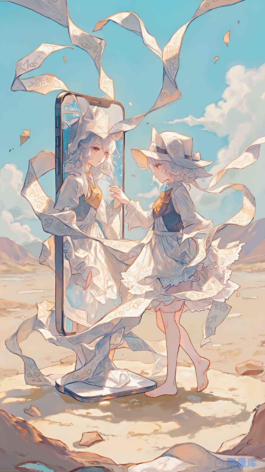 手机洛丽塔纸条文字少女