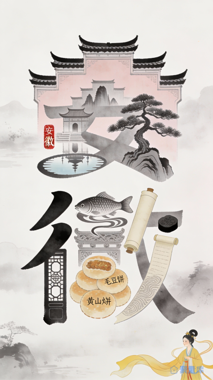 “安徽”城市字体设计
