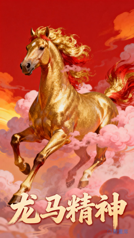 祝福插画马年龙马精神【高端商用】