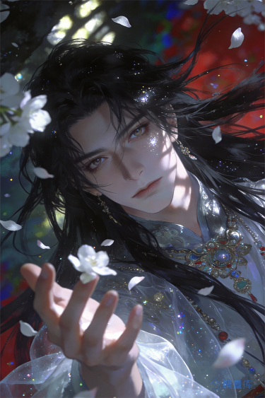 小说封面底图，玄幻男主，深情