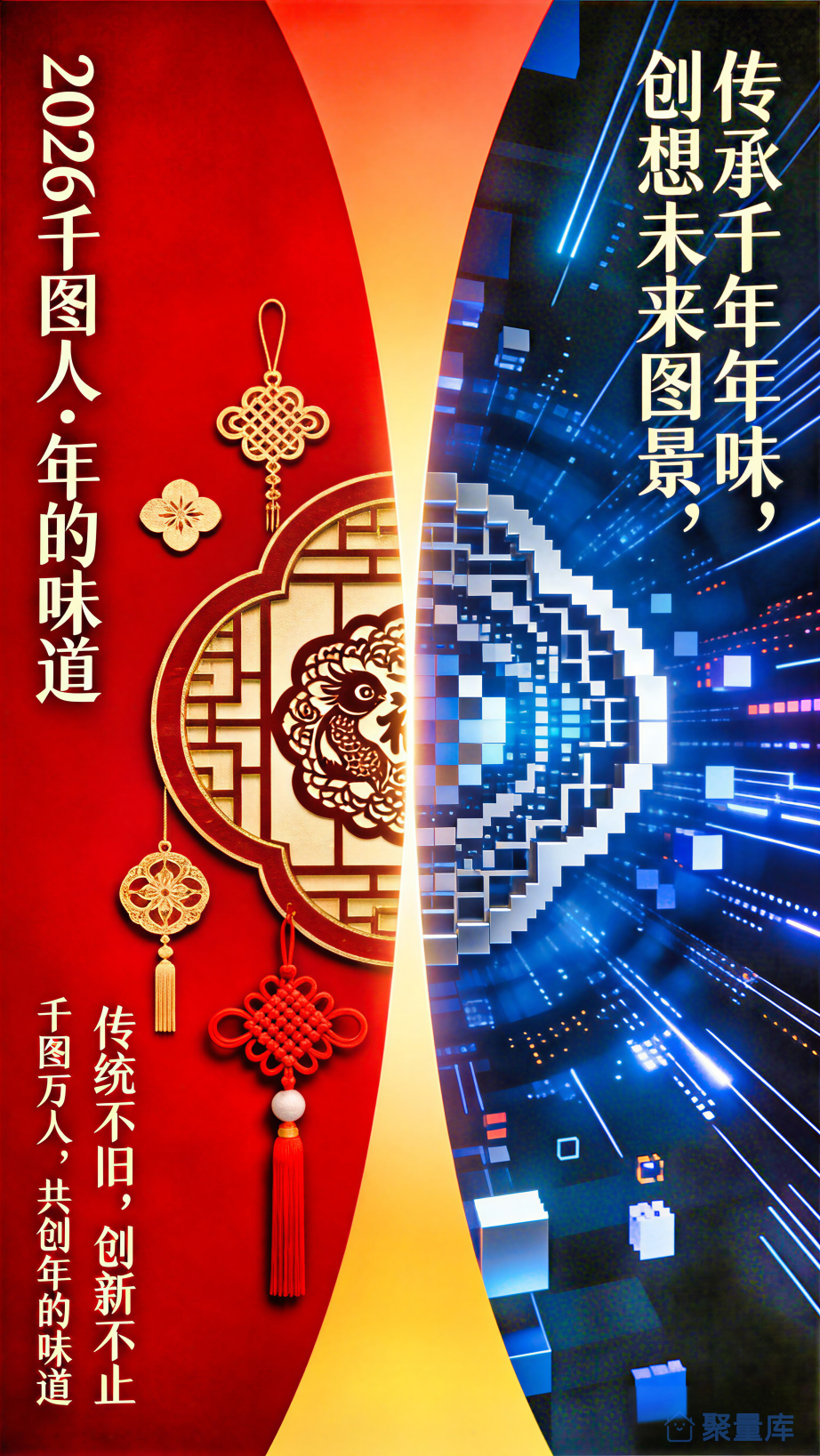 传统与未来年味融合海报