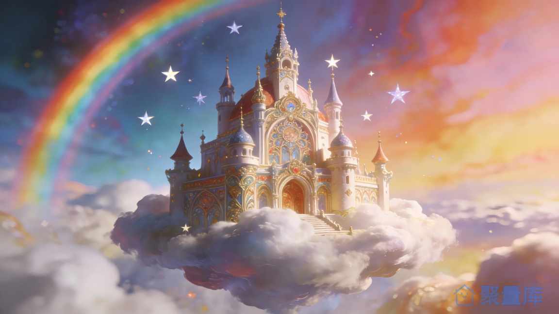 云端梦幻城堡与彩虹星空