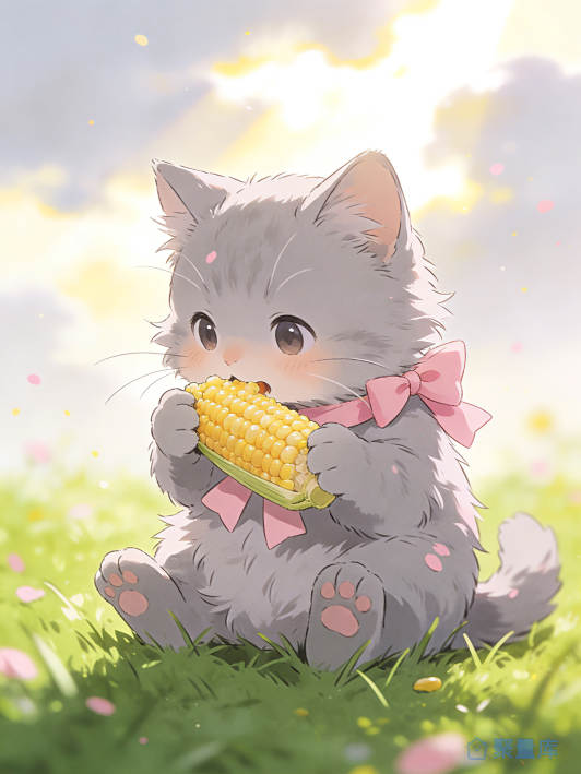 小猫咪咪的玉米下午茶