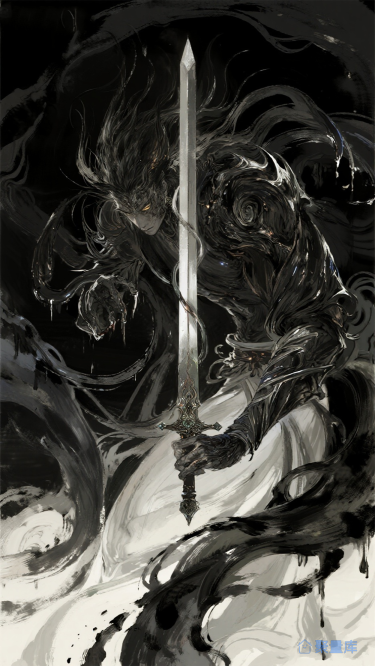 水墨，玄幻，黑白，封面，底图