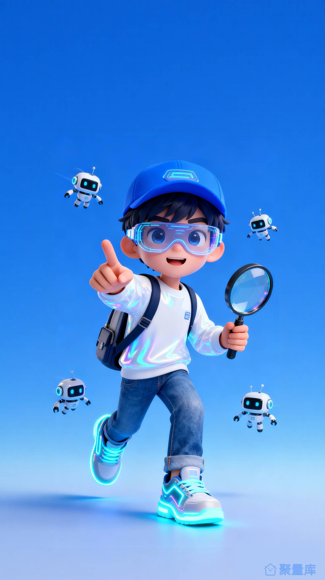 卡通冒险小男孩