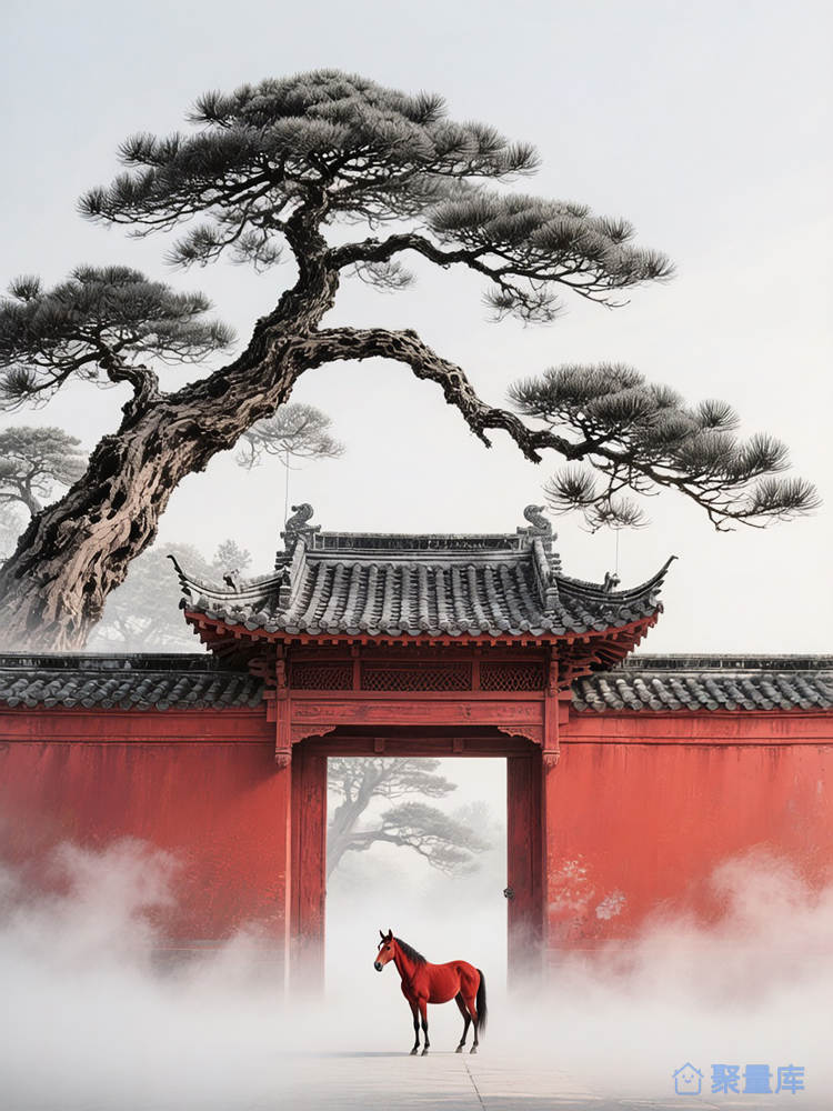 禅意红马