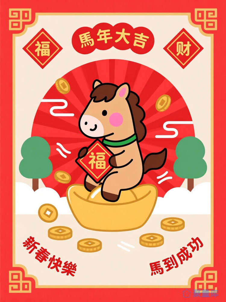 春节福字马