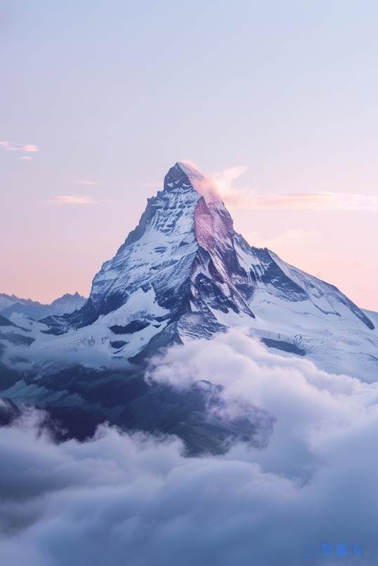 马特洪峰日落雪景