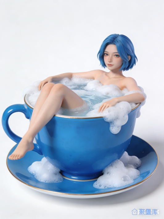 坐在杯子里的女孩