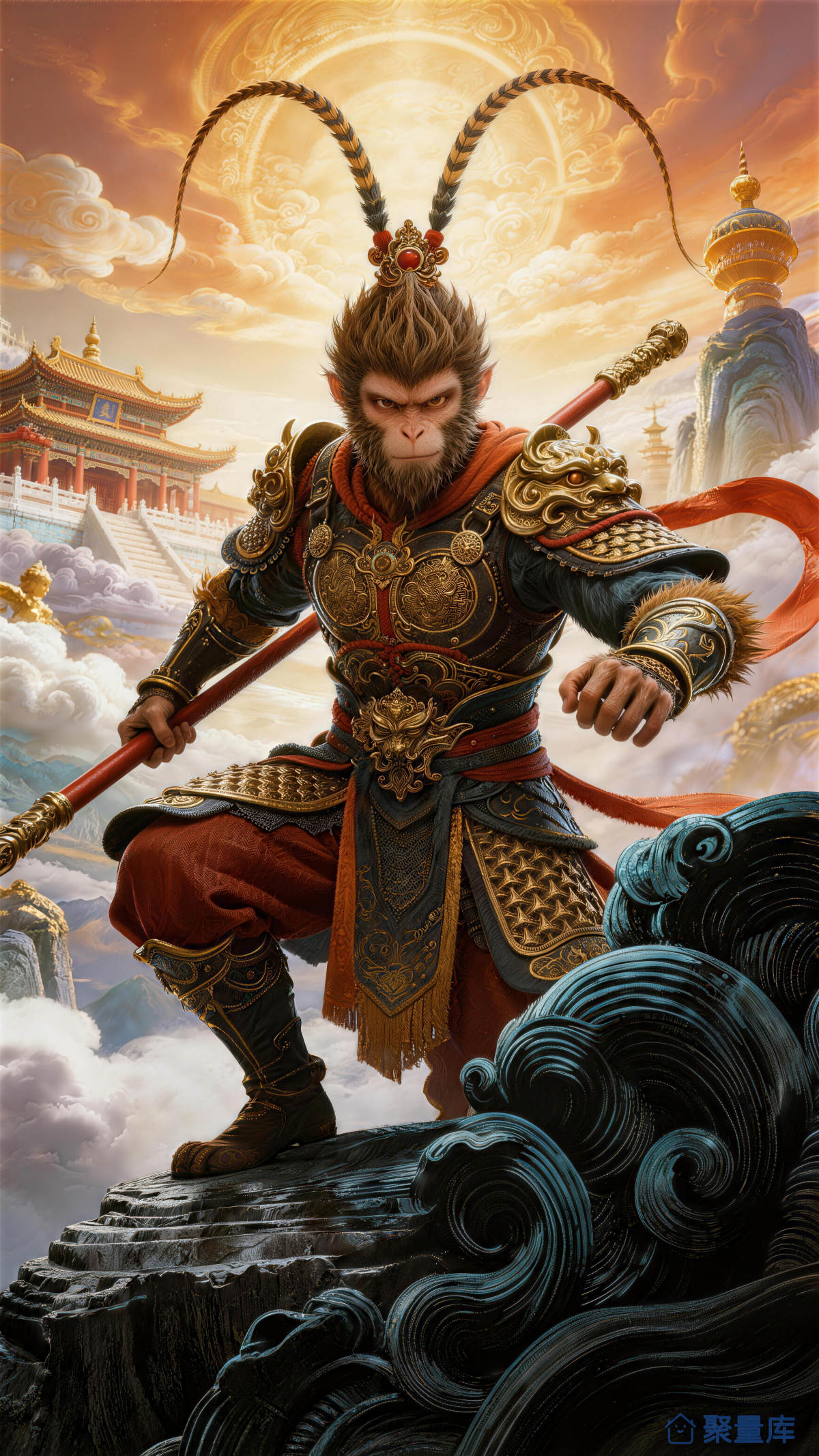 齐天大圣孙悟空 国风神话大闹天宫插画