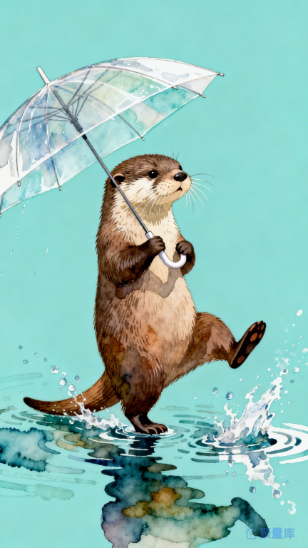 水獭撑伞
