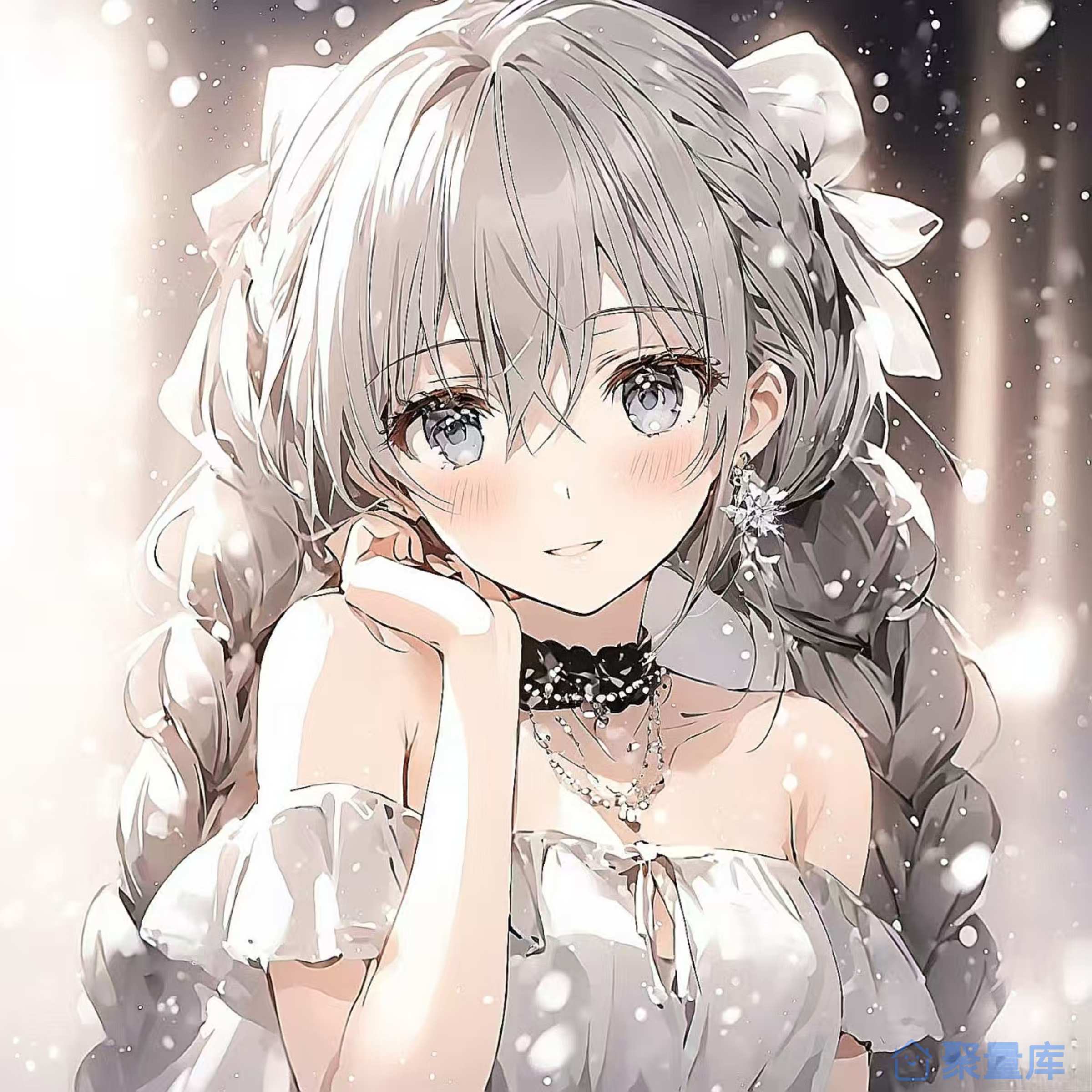 灰发少女头像