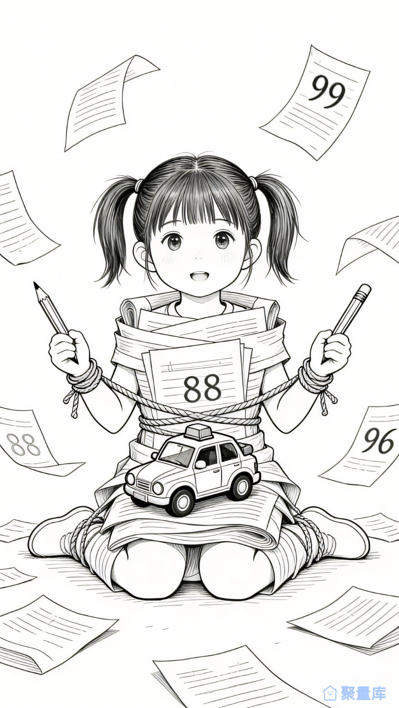 试卷车子线稿