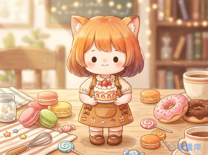 焦糖甜点小猫咪