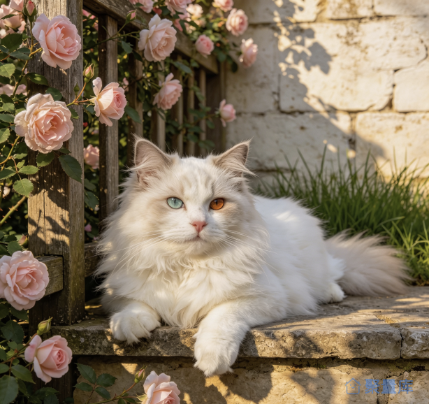 白色异瞳小猫