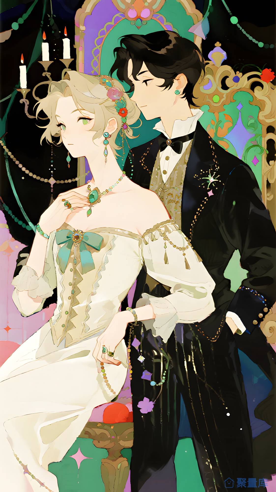 欧洲夫妇 插画