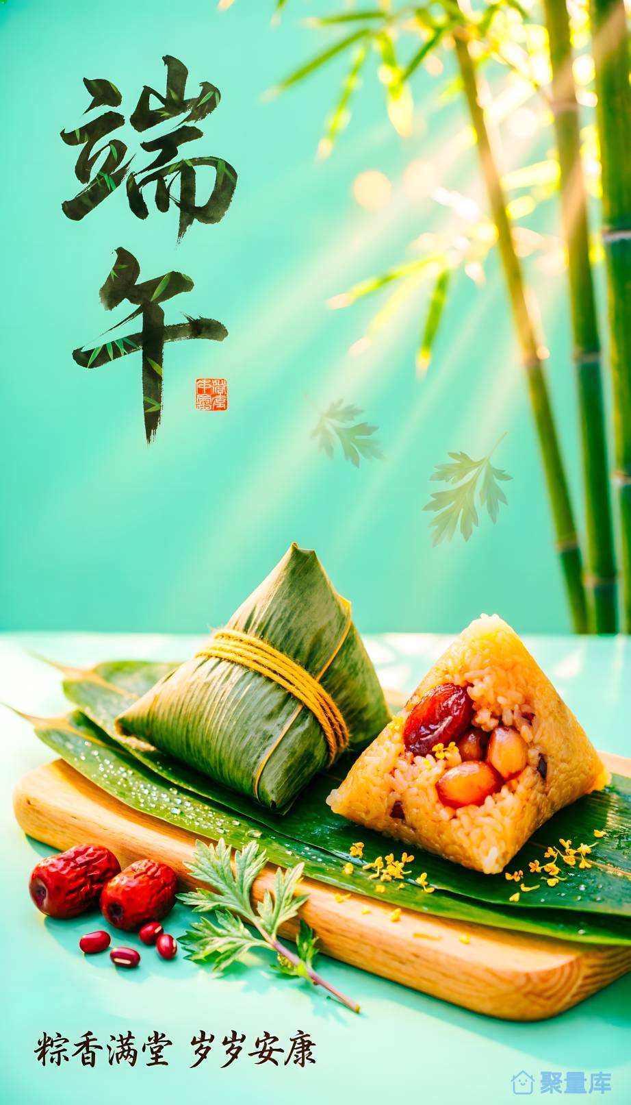 端午佳节粽香满溢安康主题海报